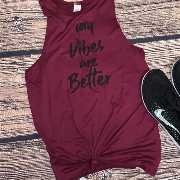 Tops - Vibes Graphic Workout Tank
